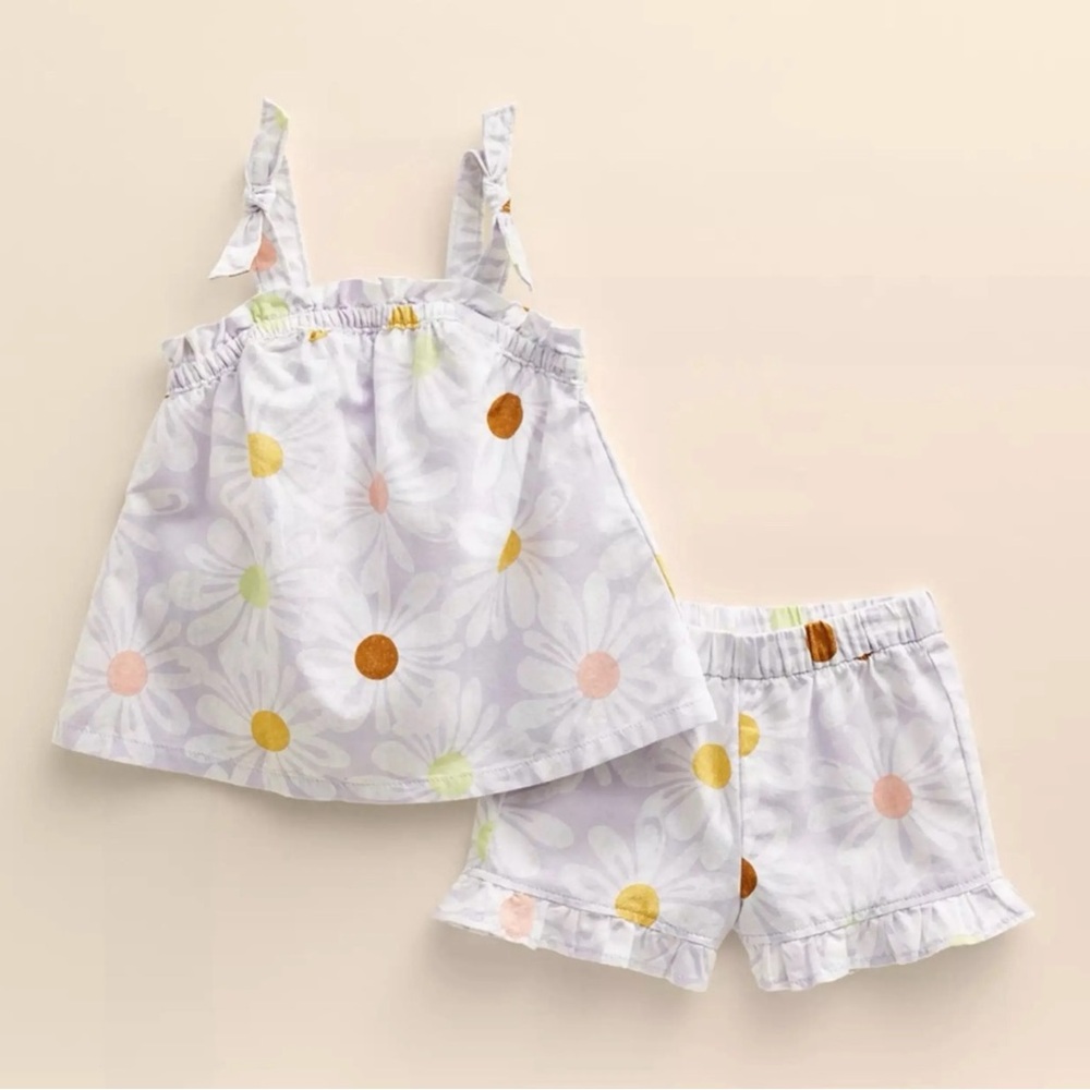 NEW Little Co. by Lauren Conrad Tie Tank Top & Shorts Set Size 8